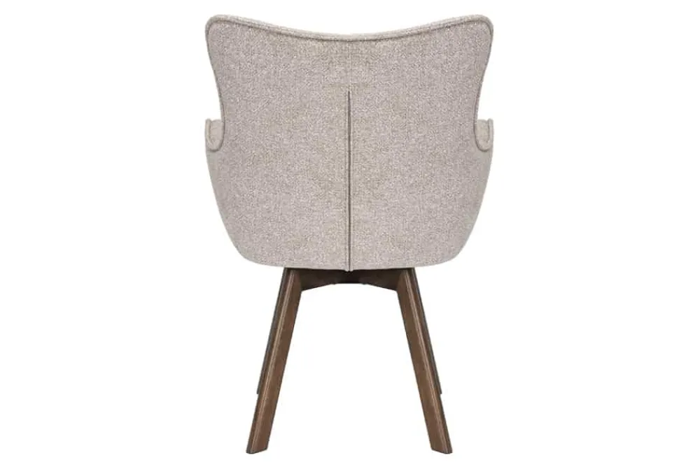 Riess-Ambiente Skandinavisch|Stühle > Drehbarer Stuhl THOR beige Strukturstoff braun Wenge Eichenholz 360° mit Armlehne