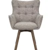 Riess-Ambiente Skandinavisch|Stühle > Drehbarer Stuhl THOR taupe Strukturstoff braun Wenge Eichenholz 360° mit Armlehne