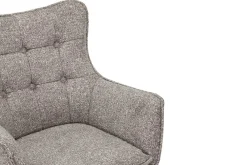 Riess-Ambiente Skandinavisch|Stühle > Drehbarer Stuhl THOR taupe Strukturstoff braun Wenge Eichenholz 360° mit Armlehne