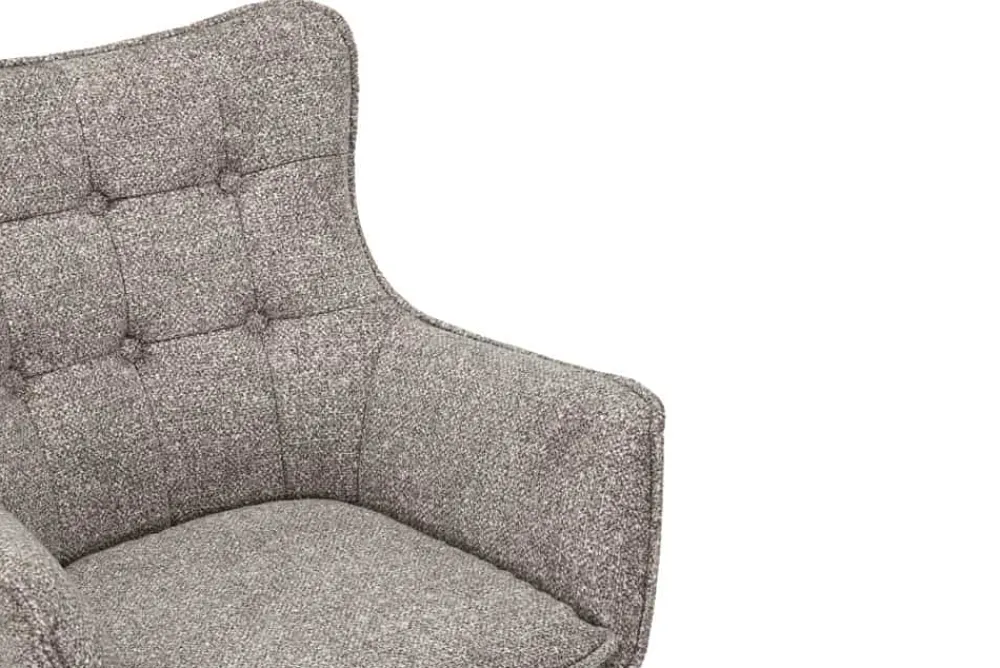 Riess-Ambiente Skandinavisch|Stühle > Drehbarer Stuhl THOR taupe Strukturstoff braun Wenge Eichenholz 360° mit Armlehne