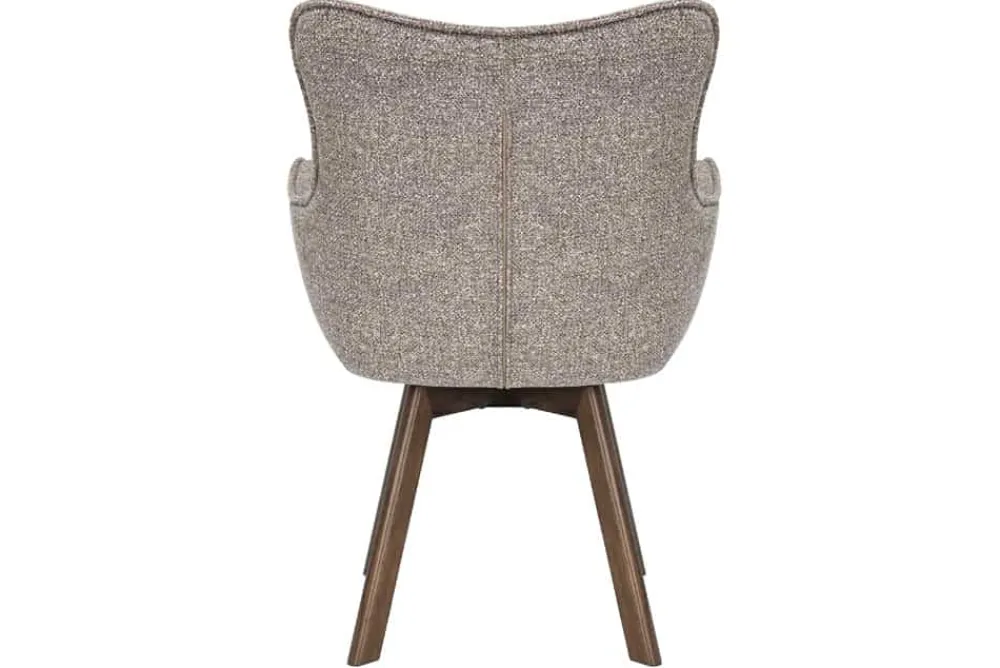 Riess-Ambiente Skandinavisch|Stühle > Drehbarer Stuhl THOR taupe Strukturstoff braun Wenge Eichenholz 360° mit Armlehne