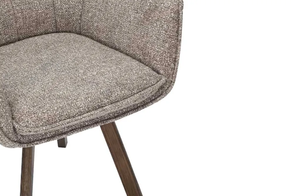 Riess-Ambiente Skandinavisch|Stühle > Drehbarer Stuhl THOR taupe Strukturstoff braun Wenge Eichenholz 360° mit Armlehne