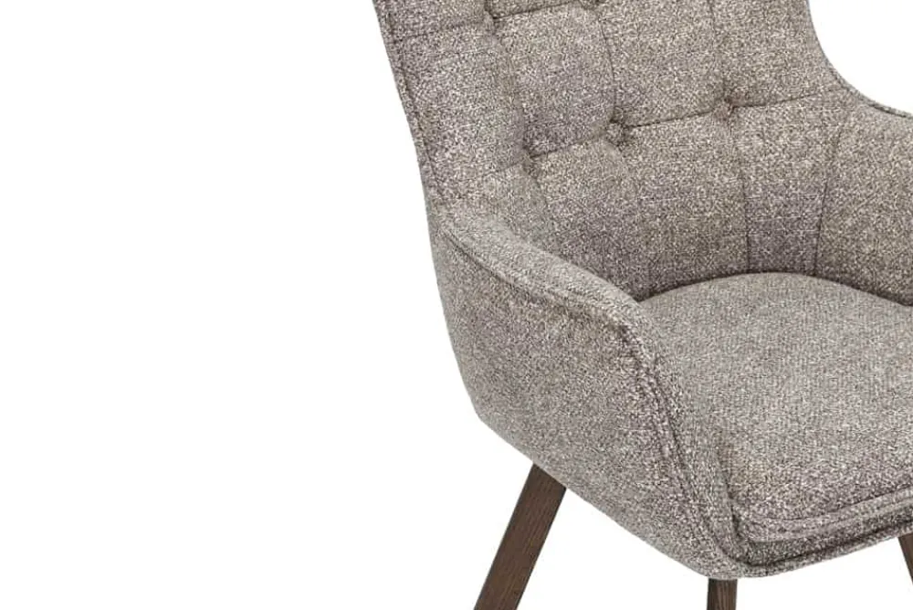 Riess-Ambiente Skandinavisch|Stühle > Drehbarer Stuhl THOR taupe Strukturstoff braun Wenge Eichenholz 360° mit Armlehne