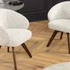 Riess-Ambiente Stühle > Drehbarer Stuhl WALKÜRE beige Eichenholz mit Taschenfederkern und Armlehne Walnuss