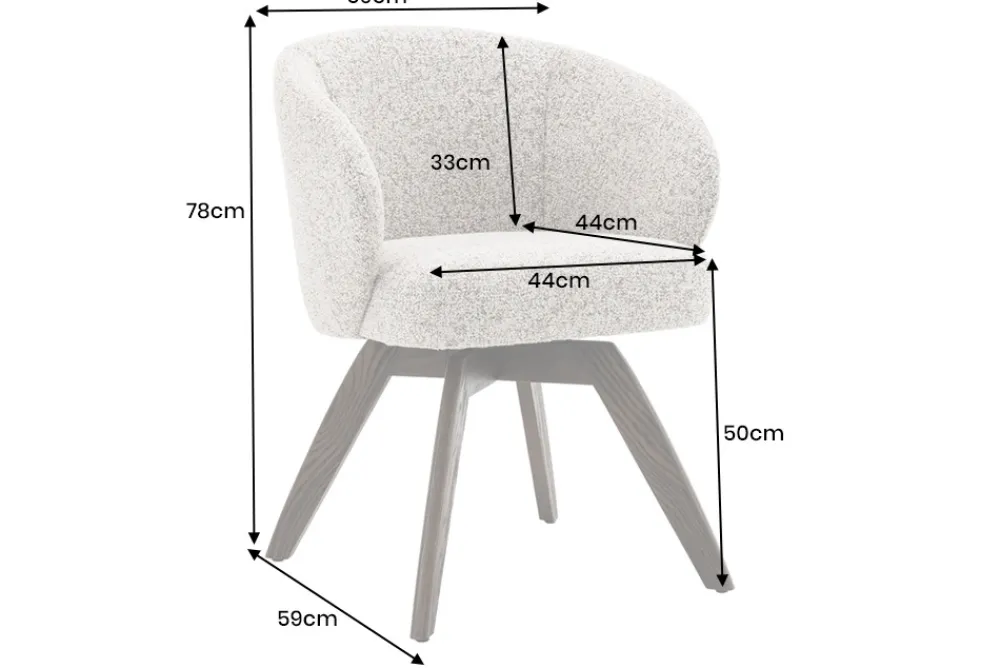 Riess-Ambiente Stühle > Drehbarer Stuhl WALKÜRE beige Eichenholz mit Taschenfederkern und Armlehne Walnuss