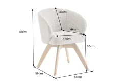 Riess-Ambiente Stühle > Drehbarer Stuhl WALKÜRE beige natur Eichenholz mit Taschenfederkern und Armlehne