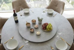Riess-Ambiente Dekoration > Drehbare Servierplatte SIGNATURE 60cm grau Keramik rund