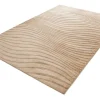 Riess-Ambiente Teppiche|Skandinavisch > 3D strukturierter Kurzflor XXL Teppich WAVE 350x235cm beige Hoch-Tief-Effekt