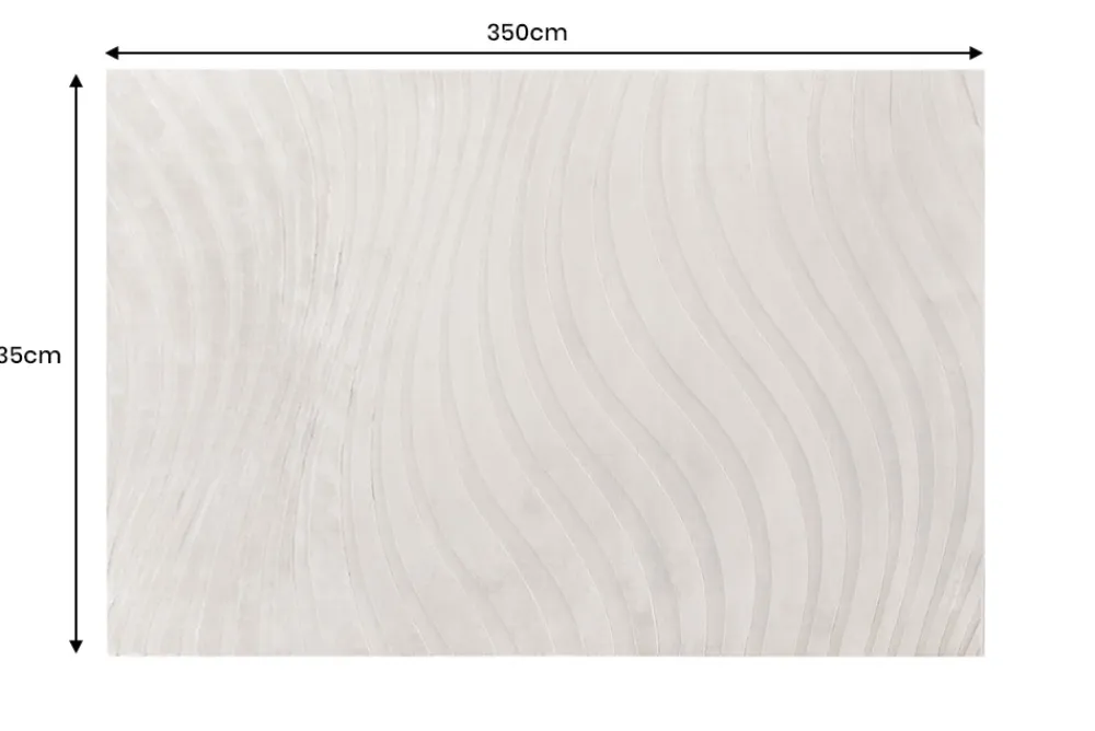 Riess-Ambiente Teppiche|Skandinavisch > 3D strukturierter Kurzflor XXL Teppich WAVE 350x235cm beige Hoch-Tief-Effekt