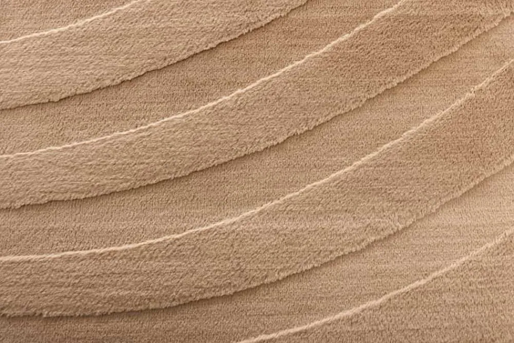 Riess-Ambiente Teppiche|Skandinavisch > 3D strukturierter Kurzflor XXL Teppich WAVE 350x235cm beige Hoch-Tief-Effekt