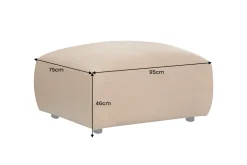 Riess-Ambiente Polsterhocker|Industrial Loft > Echtleder Hocker BIG GEORGE 95cm cognac Nosagfederung Taschenfederkern