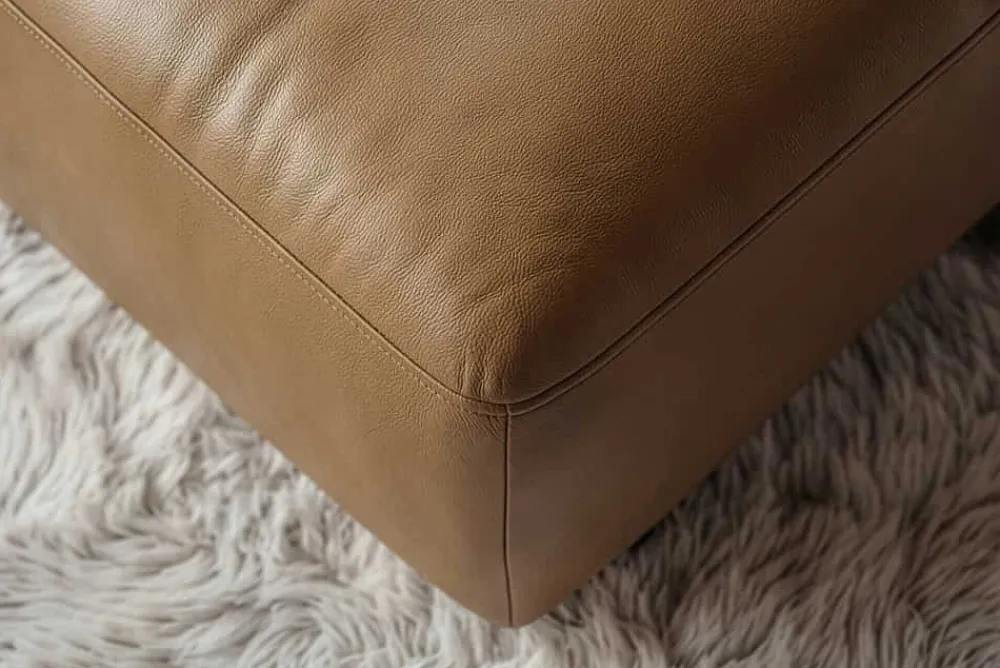Riess-Ambiente Polsterhocker|Industrial Loft > Echtleder Hocker BIG GEORGE 95cm cognac Nosagfederung Taschenfederkern