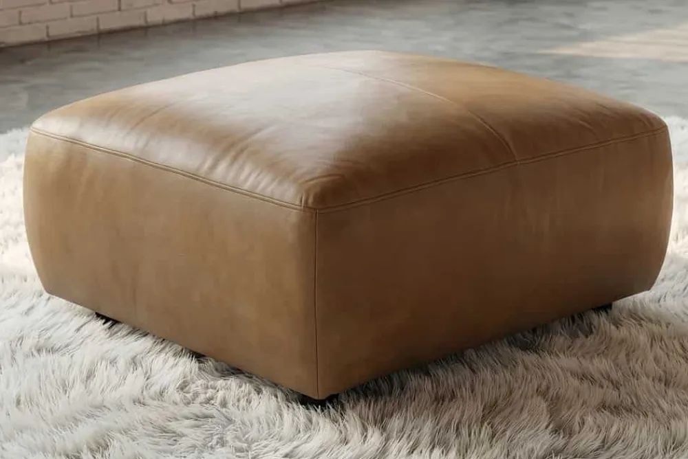 Riess-Ambiente Polsterhocker|Industrial Loft > Echtleder Hocker BIG GEORGE 95cm cognac Nosagfederung Taschenfederkern
