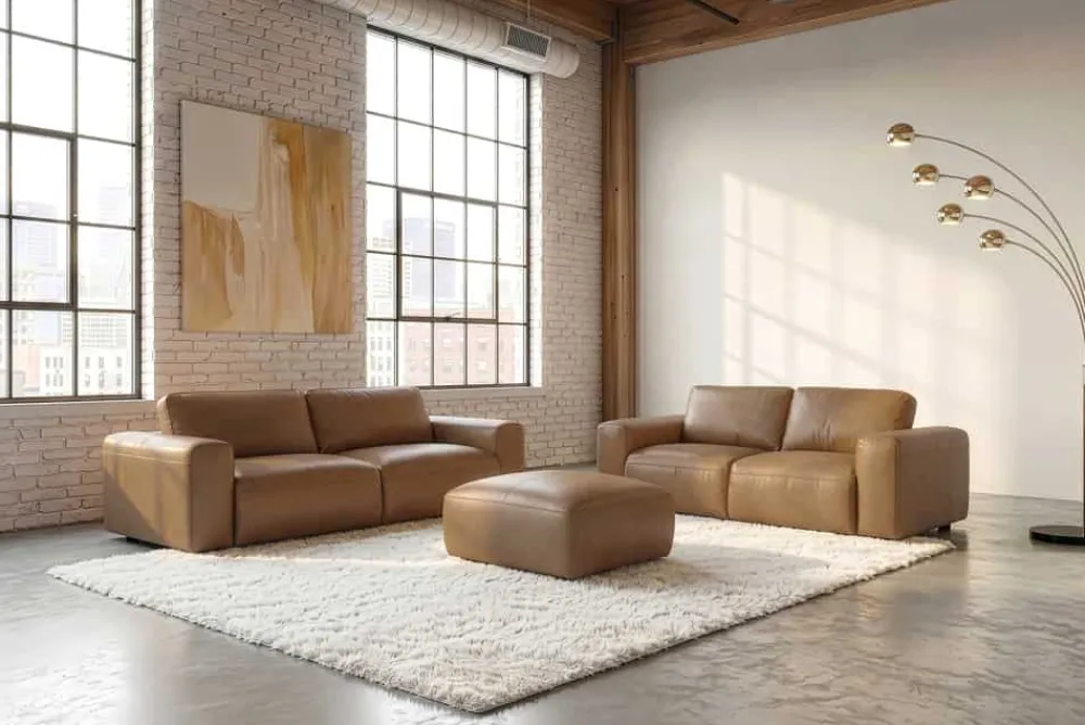 Riess-Ambiente 2-Sitzer Sofa|Industrial Loft > Echtleder Sofa BIG GEORGE 205cm cognac Taschenfederkern 2-Sitzer Couch