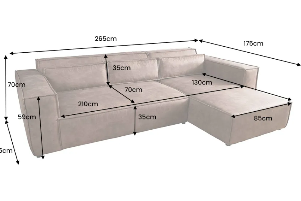 Riess-Ambiente Ecksofa > Ecksofa BOSSA NOVA 265cm antik taupe Microfaserstoff 3-Sitzer Couch L-Form