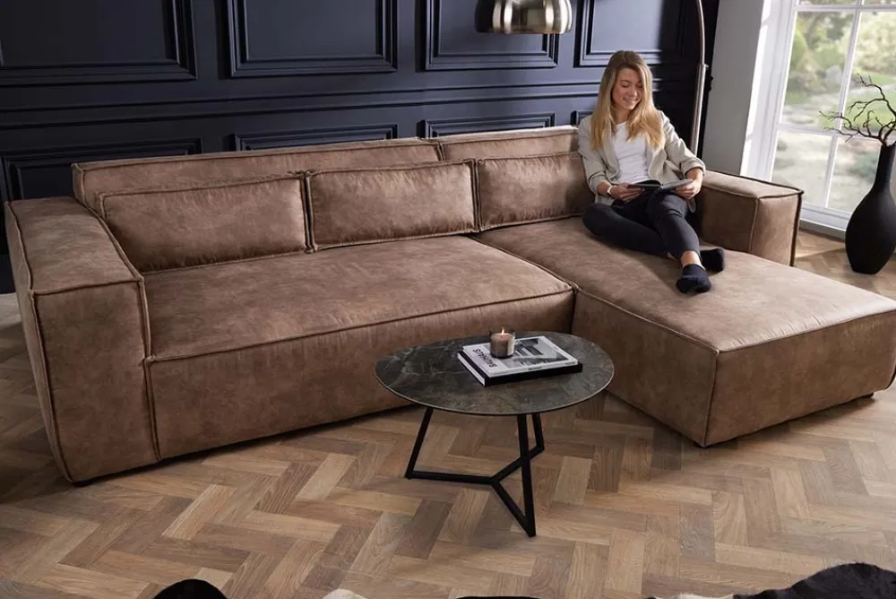 Riess-Ambiente Ecksofa > Ecksofa BOSSA NOVA 265cm antik taupe Microfaserstoff 3-Sitzer Couch L-Form