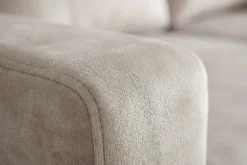 Riess-Ambiente Samt Möbel|Ecksofa > Ecksofa mit Schlaffunktion APARTMENT beidseitig aufbaubar champagner beige Samt inkl. Stauraum