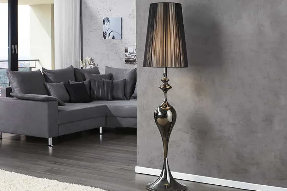 Riess-Ambiente Stehleuchten > Edle Design Stehlampe LUCIE 160cm schwarz Barock Stil Stehleuchte