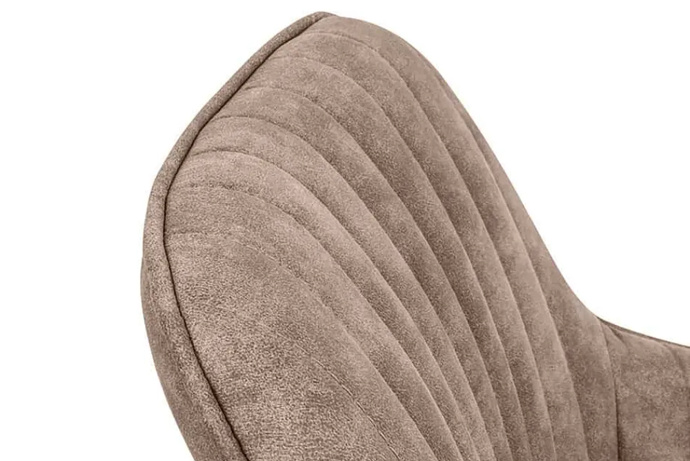 Riess-Ambiente Retro Möbel|Stühle > Edler Armlehnen Stuhl TURIN vintage taupe mit Ziersteppung
