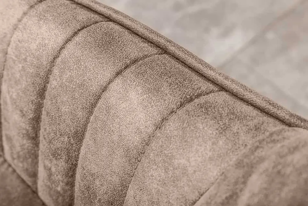 Riess-Ambiente Retro Möbel|Stühle > Edler Armlehnen Stuhl TURIN vintage taupe mit Ziersteppung