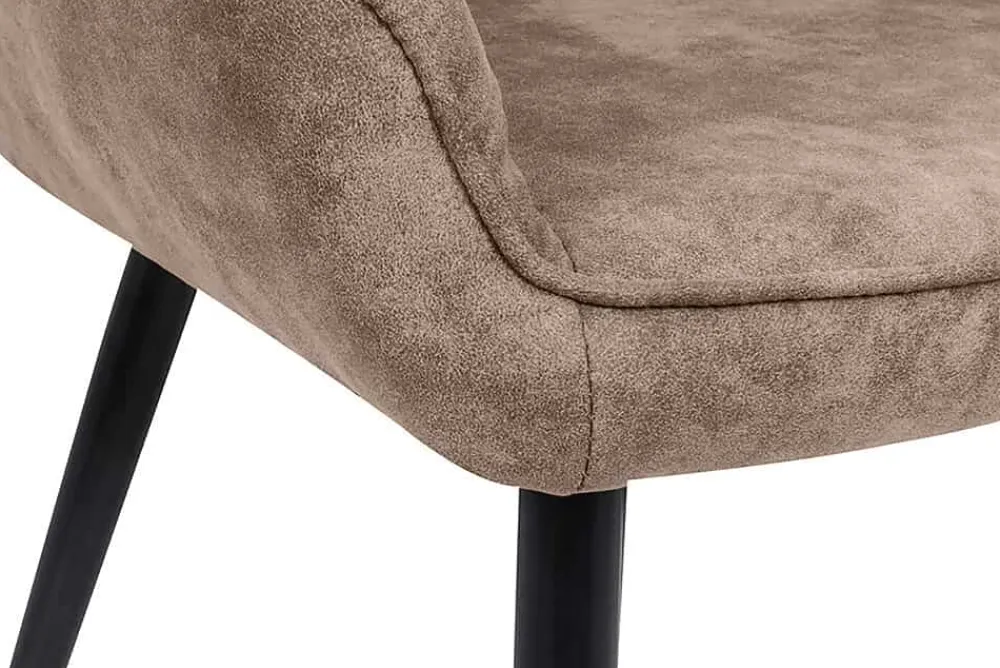 Riess-Ambiente Retro Möbel|Stühle > Edler Armlehnen Stuhl TURIN vintage taupe mit Ziersteppung