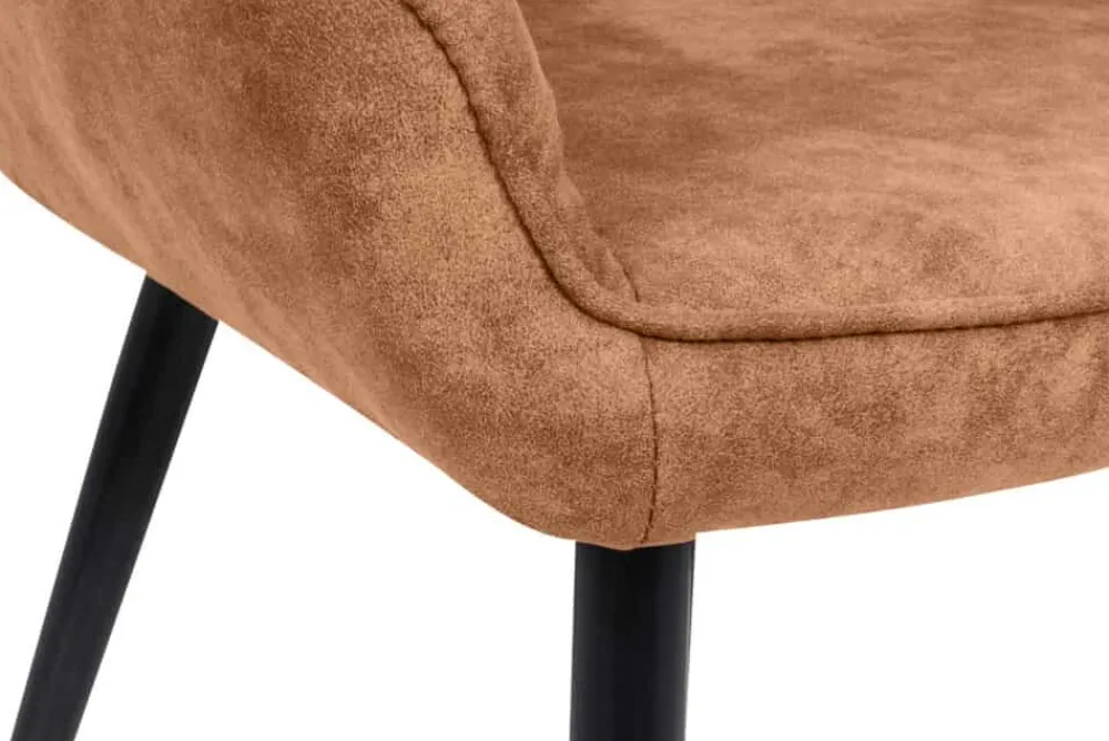 Riess-Ambiente Retro Möbel|Stühle > Edler Armlehnen Stuhl TURIN vintage hellbraun mit Ziersteppung