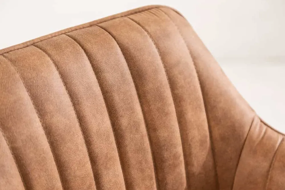 Riess-Ambiente Retro Möbel|Barhocker > Edler Barhocker TURIN vintage braun mit Ziersteppung Barstuhl mit Armlehne