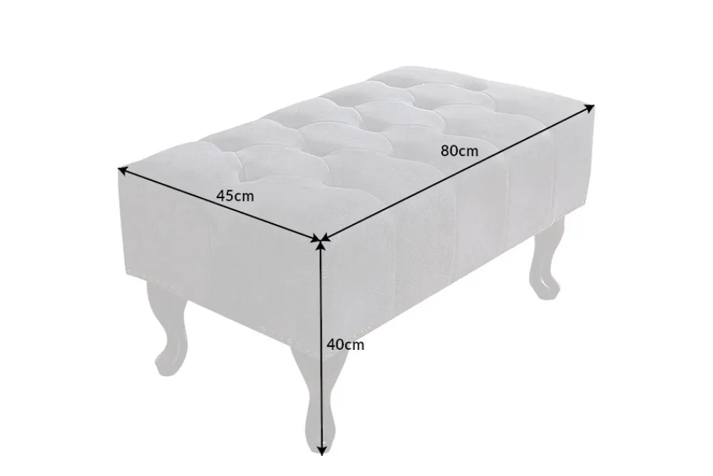 Riess-Ambiente Polsterhocker|Sitzhocker > Edler Chesterfield Fußhocker antik grau Microfaser mit Knopfheftung und Nietenbesatz
