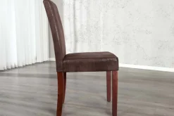 Riess-Ambiente Stühle > Edler Kolonial Stuhl GENUA cigar braun Vintage Look Massivholzbeine