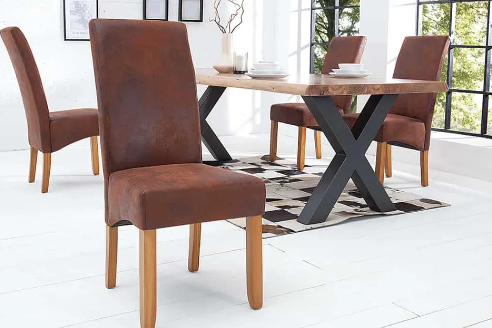 Riess-Ambiente Stühle > Edler Stuhl CASA whisky braun vintage Kolonialstil Massivholzbeine