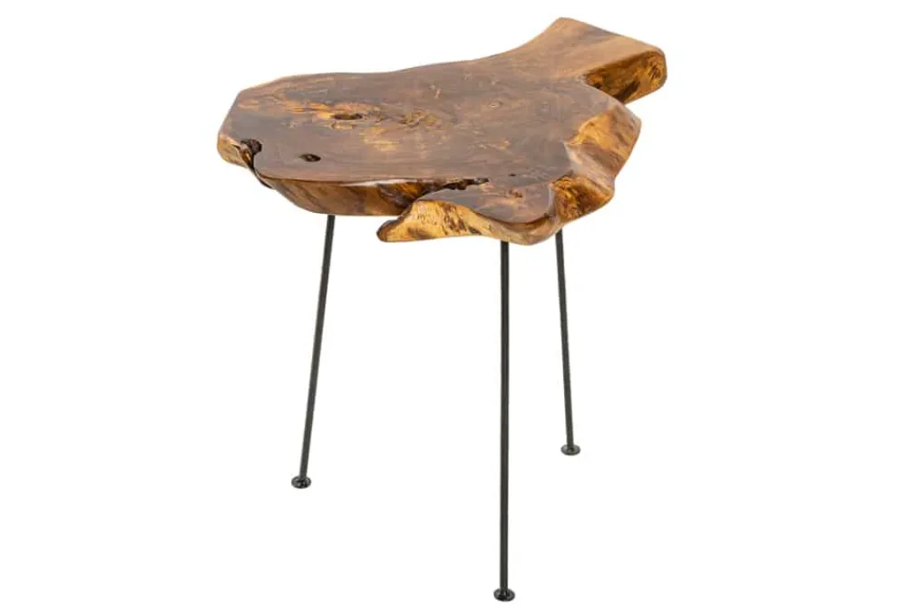 Riess-Ambiente Beistelltische|Mehr... > Einzigartiger Beistelltisch WILD 40cm Teakholz Baumscheibe Couchtisch