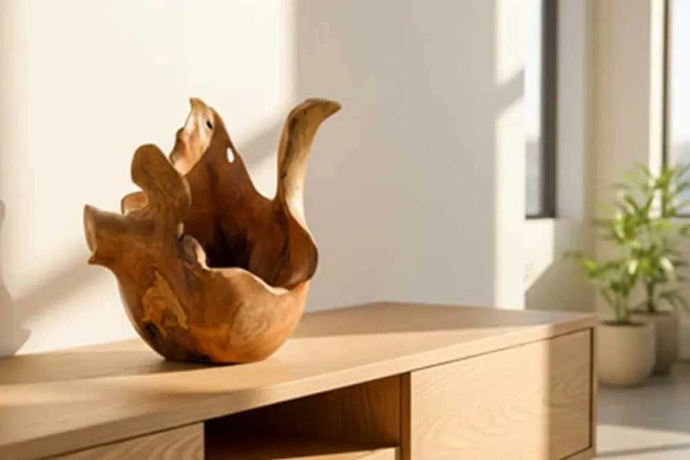 Riess-Ambiente Mehr...|Wohnaccessoires > Einzigartige Schale ORGANIC 40cm natur Teak aus Wurzelholz