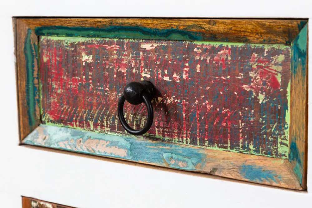 Riess-Ambiente Mehr...|Sideboards & Kommoden > Einzigartiges Sideboard JAKARTA 160cm weiß bunt recyceltes Massivholz aus Fischerbooten