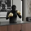 Riess-Ambiente Dekoration > Einzigartige Statue BOXER 50cm schwarz gold handmade Skulptur Deko-Figur