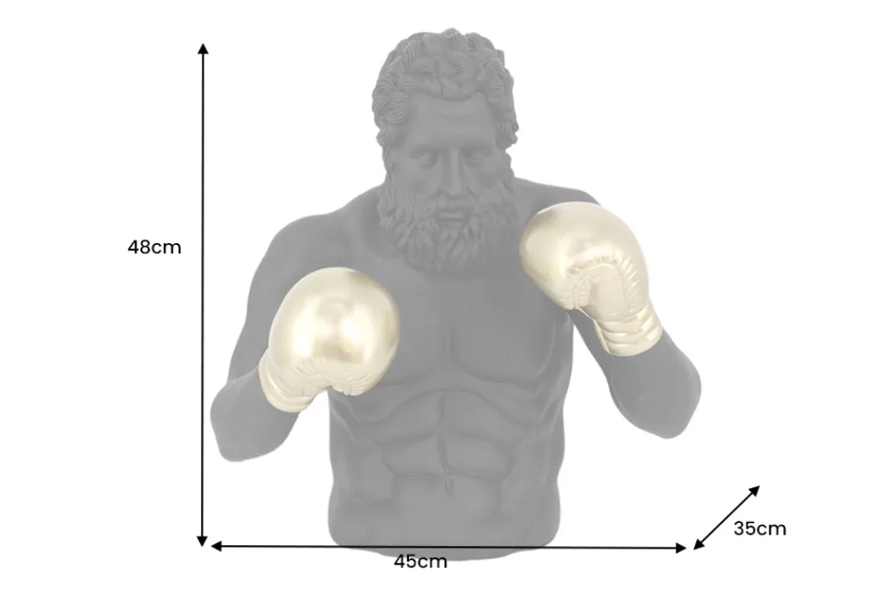 Riess-Ambiente Dekoration > Einzigartige Statue BOXER 50cm schwarz gold handmade Skulptur Deko-Figur