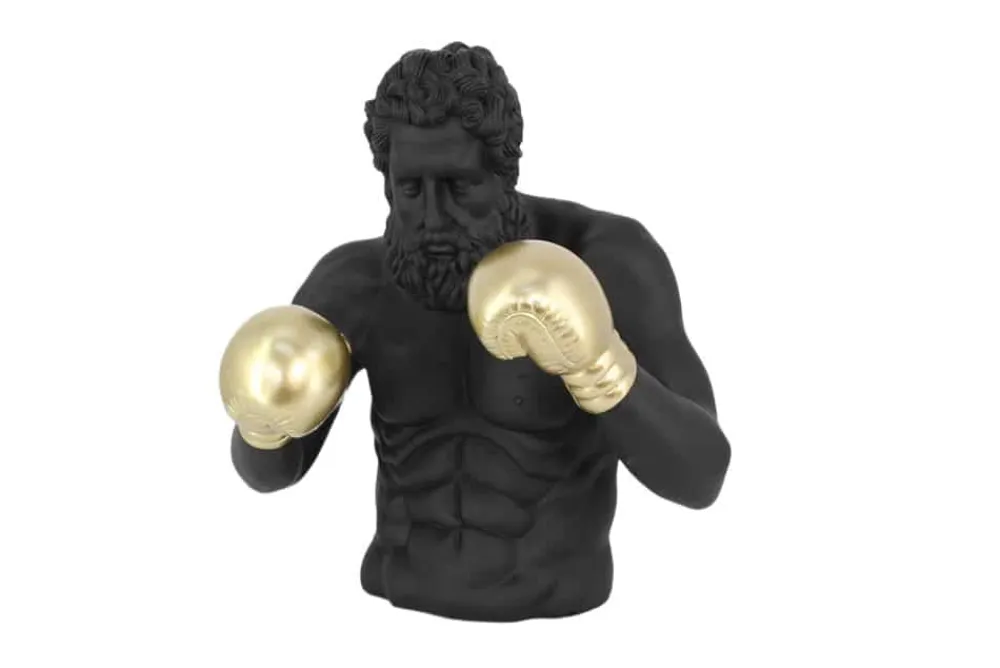 Riess-Ambiente Dekoration > Einzigartige Statue BOXER 50cm schwarz gold handmade Skulptur Deko-Figur