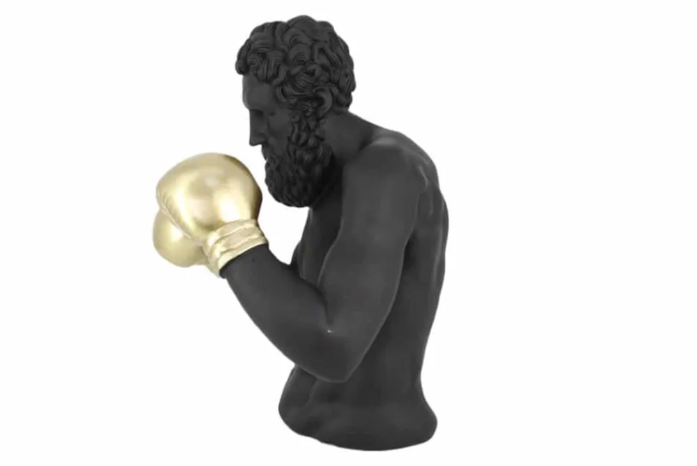 Riess-Ambiente Dekoration > Einzigartige Statue BOXER 50cm schwarz gold handmade Skulptur Deko-Figur