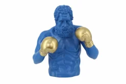 Riess-Ambiente Dekoration > Einzigartige Statue BOXER 50cm blau gold handmade Skulptur Deko-Figur