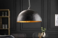 Riess-Ambiente Goldene Möbel|Hängelampen > Elegante Design Hängeleuchte GLOW 50cm schwarz gold Hängelampe