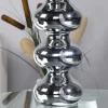 Riess-Ambiente Tischlampen > Elegante Design Tischlampe MIA 60cm silber Tischleuchte Stoffschirm