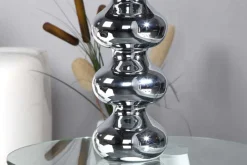 Riess-Ambiente Tischlampen > Elegante Design Tischlampe MIA 60cm silber Tischleuchte Stoffschirm