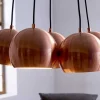Riess-Ambiente Hängelampen|Retro Möbel > Elegante Hängelampe PERLOTTA kupfer mit 5 Schirmen Kugelleuchte