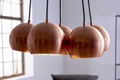 Riess-Ambiente Hängelampen|Retro Möbel > Elegante Hängelampe PERLOTTA kupfer mit 5 Schirmen Kugelleuchte