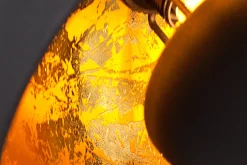Riess-Ambiente Goldene Möbel|Hängelampen > Elegante Hängelampe STUDIO 3 110cm schwarz Blattgold-Optik drei Schirme
