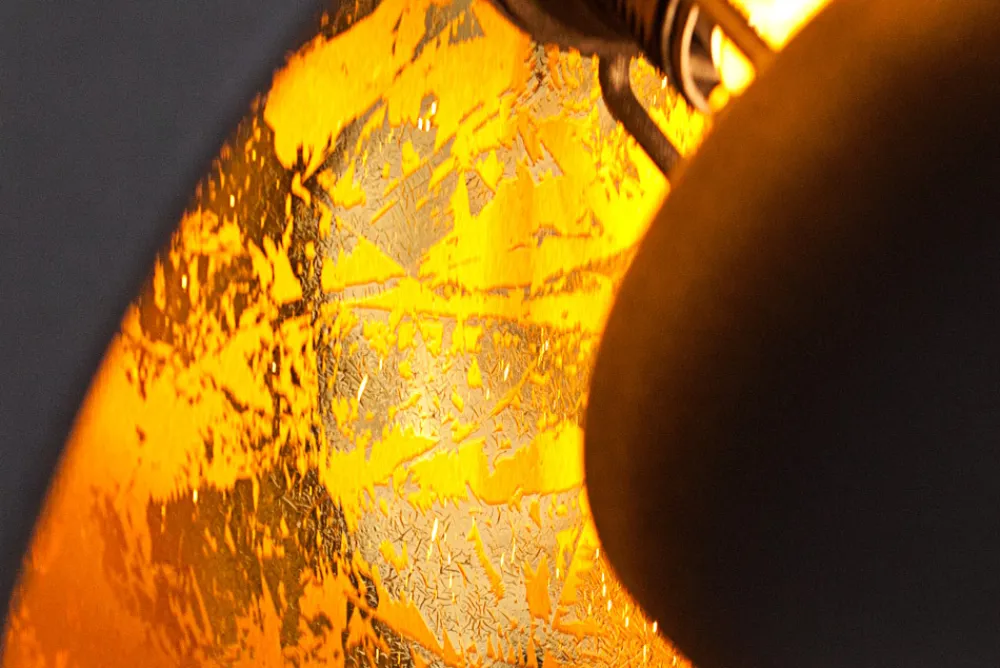 Riess-Ambiente Goldene Möbel|Hängelampen > Elegante Hängelampe STUDIO 3 110cm schwarz Blattgold-Optik drei Schirme