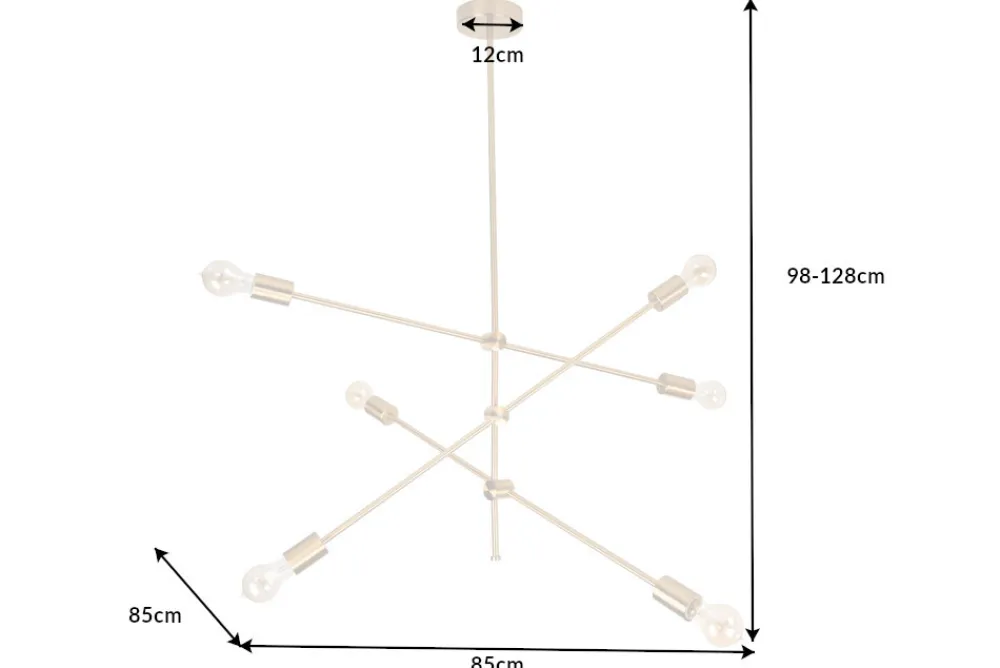 Riess-Ambiente Goldene Möbel|Hängelampen > Elegante Hängelampe VARIATION 128cm gold mit sechs schwenkbaren Leuchten