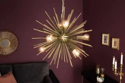 Riess-Ambiente Goldene Möbel|Hängelampen > Elegante Hängeleuchte SUNLIGHT 50cm matt gold Hängelampe