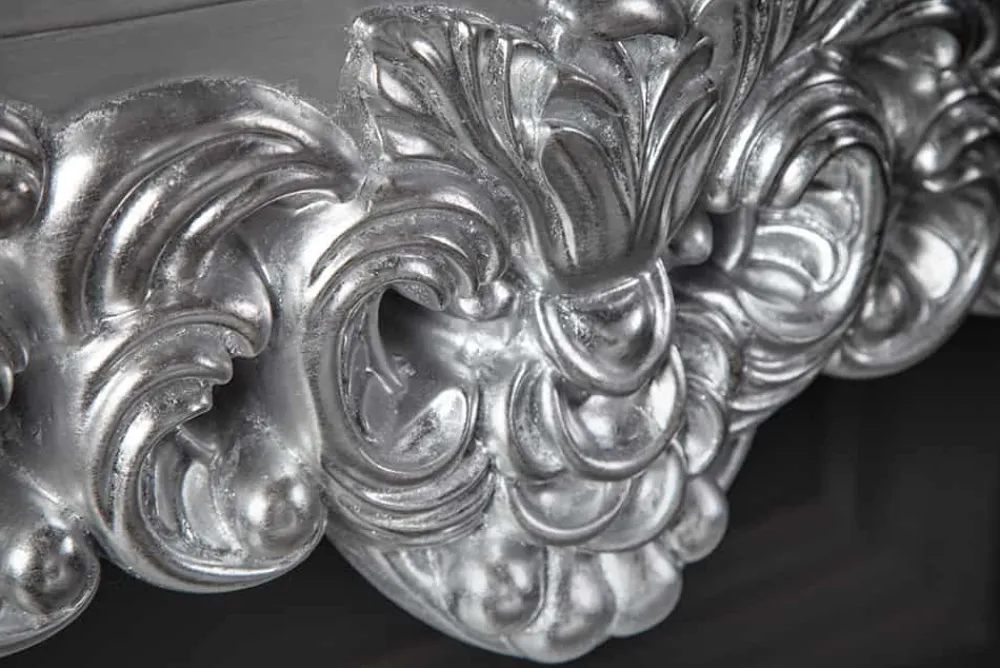 Riess-Ambiente Konsolentische > Elegante Konsole VENICE 110cm silber Barock Design Anrichte handgearbeitet