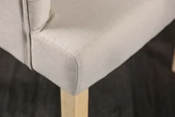 Riess-Ambiente Stühle > Eleganter Armlehnen Stuhl CASTLE beige mit Chesterfield Steppung im Landhausstil