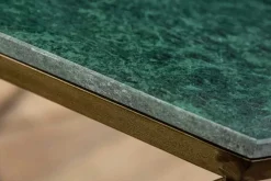 Riess-Ambiente Goldene Möbel|Couchtische & Truhen > Eleganter Couchtisch DIAMOND 70cm grün messing mit Marmorplatte